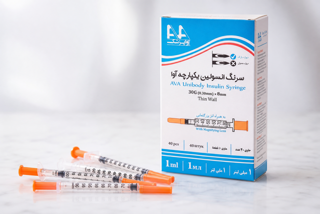 اوا پزشک سرنگ انسولین 1 سی سی گیج 30